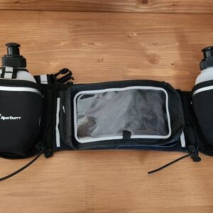 Black Hydration Belt with Bottles Cell Phone